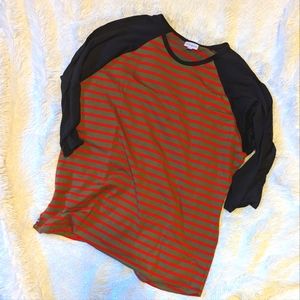 LulaRoe Striped Randy Tee GUC Size 2XL